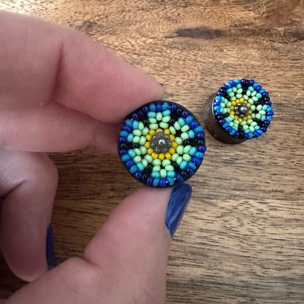 Huichol Beaded Spring Flower Plugs